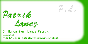 patrik lancz business card