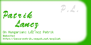 patrik lancz business card